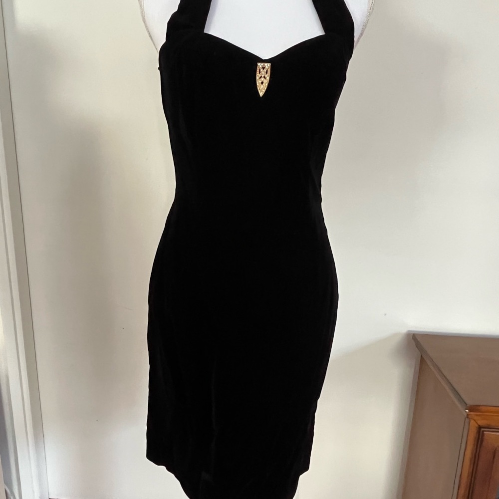 Black Velvet halter dress